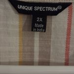 Unique spectrum  Womans blouse top 3/4 sleeve 2X. Orange brown‎ Stripe Photo 5