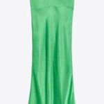 ZARA Dress emerald green Slip Midi Satin Effect Maxi Wedding Party Photo 8