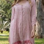Soft Surroundings  Genevieve cotton crochet cottagecore Longsleeve Pink dress xs Photo 0