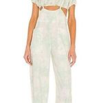 Free People  Stroll In Kyoto Overall Jumpsuit Tie Dye Green Photo 0