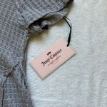 Juicy Couture  Silver Metallic Knit Top XS NWT Sparkly V-Neck Short Sleeve Photo 5