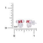 Disney NEW-Sterling Silver Cubic Zirconia Minnie Studded Earrings Photo 5