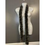 Fuzzy Eyelash Yarn Scarf One Size Black Silver Metallic Long Boa Party Photo 2