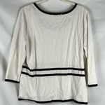 Cato  White Sweater Black Outline 3/4 Sleeve XL Top Photo 1