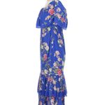 Lovers + Friends  Elouise Tiered Midi Dress Off Shoulder Feeling Blue Floral XS Photo 9