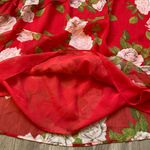 ZARA  Red Floral Ruffle Maxi Dress Size S Photo 8