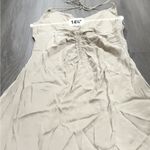 ZARA  Satin Ruched Beige Halter Tie Shift Mini Slip Dress Size‎ M NWT Photo 10