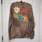 Gildan  Heavy Blend Self Love Club Hoodie Womens‎ Medium Brown Tie Dye Hippie Boh Photo 1