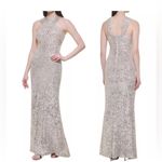 Eliza J NWT  Champagne long Formal Sequin Dress size 12 Photo 11