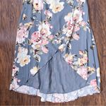 Privacy Please • Fillmore Dress maxi wrap grey Asphalt floral ruffle high low Photo 6