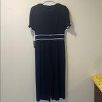 Eliza J Womens New  Navy Cropped Jumpsuit with White Accents Photo 6