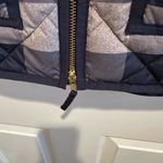 J.Crew Navy Gray Plaid Down Feather Puffer Quilted Vest Full Zip XS Photo 2