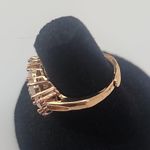 Pink Zirconia Heart Shaped Ring Gold Plated Adjustable New Photo 3