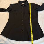 Loft Ann Taylor  Black Fitted Dress Shirt Women’s Size 6 Stretch Classic Career Photo 7