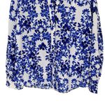 Olivia Culpo x Le Tote Blue Floral Button Down Blouse Long Sleeve size Large NWT Photo 4