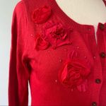 Banana Republic Red Flower Bead Cardigan Photo 3