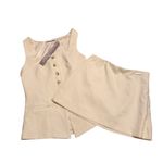 Missguided Misguided Size S Sleeveless Vest & Mini Skirt 2PC Set Cream Beige Preppy NWT Photo 1