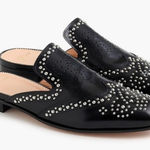 J.Crew Academy Loafer Studded Leather Mules Black Photo 0