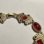 Women’s Gold Tone & Red Rhinestones Tennis Bracelet 7.5 (7 1/2) Inch Photo 7