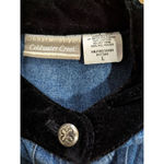 Coldwater Creek  denim shacket with velvet cuffs size Large Photo 3