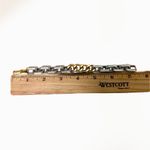 Sam Edelman NEW - Timeless Two-Tone Polished Gold & Textured Silver Curb Chain Link Bracelet Photo 2