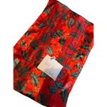 Vintage Red & Green Holly Print Velvet Scarf Red Photo 4