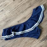 J.Crew NWT  Navy/White One Shoulder Swim Top sz L Photo 0