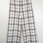 Maje Size 36/Small Perse Plaid Wide-Leg Cropped Trouser Pants Pockets Photo 2