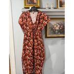 Madewell x Reistor Floral Maxi Dress – Size M – Rust/Blush Floral – Drawstring Photo 2