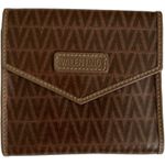 Mario Valentino  Vintage Brown PVC Logo Wallet, 4.25"x4"x1" Photo 1