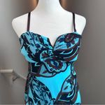 Snap Women's Blue Brown Black Sleeveless Y2K Dress Medium Photo 3