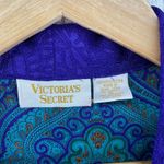 Victoria's Secret Robe Womens Medium Blue Paisley Pockets No Belt VTG *Flaw Photo 6