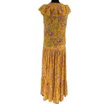 Sonmer Womens Floral Ruffled Sleeveless‎ Maxi Dress Yellow Size Medium NWOT Photo 7