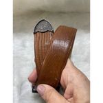 Vintage Georges Marciano Brown Leather Belt With Sterling Silver Large buckle Size 30 Photo 1