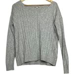 Gap Womens S Wool Blend Rib Knit Pullover Sweater Light Gray Marl Classic Simple Photo 0