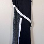 Adeam Black White Undone Sleeveless Maxi Dress Womens 4 Artsy Buttons Satin Photo 1