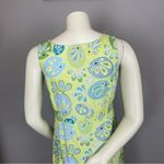 Vintage 90s Dress‎ Fish Print Women Playful Green Abstract Sleeveless Midi Small Photo 4