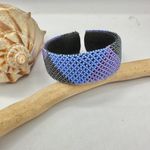 Handmade South African Beaded Wide Bangle Open Cuff Bracelet Free Size Photo 1