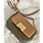 Michael Kors | Brown Tan Mini Bag Purse Gold Hardware Chain Saffiano Leather Photo 2