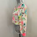 Women’s Sz: M Unique 21 Bright Colorful Floral Off The Shoulder Sheer Blouse. Pink Size M Photo 3