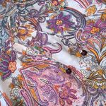 Rose & Thyme  tunic printed boho beaded tassel glam holiday pink gold paisley Photo 2