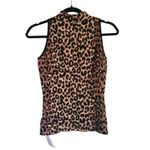 Milly Mock-Neck Sleeveless Cheetah Sweater Vest Knit Top XS Mobwife Designer Photo 4