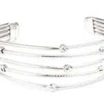 Paparazzi Face The Metallic Music Silver Bracelet (115) Photo 1