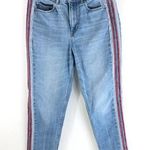 EXPRESS Women Jeans Girlfriend High Rise Tuxedo Stripe Light Wash 4 Photo 0