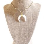 Beaded by Meg White Crescent Necklace Photo 0