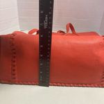 Big Buddha Orange Tote 13X6X13 Bucket Style Woven Tassels Photo 4