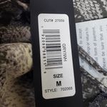 Bebe Womens M Printed Satin Bias Midi Dress in Gray/White NEW Photo 8