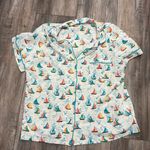 BedHead Size Large Sailboat Shorty Pajamas Shirt White Photo 0