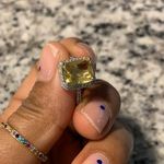 Beautiful Yellow Stone Australian Crystal Square Ring! Photo 0