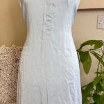 GO BY GO SILK Linen Silk Blend Dress Waist Tie Vacation Lightweight Travel Sz S Gray Photo 0